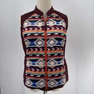Noble Outfitters Western Aztec Pattern Reversible Vest Women's Size M/L